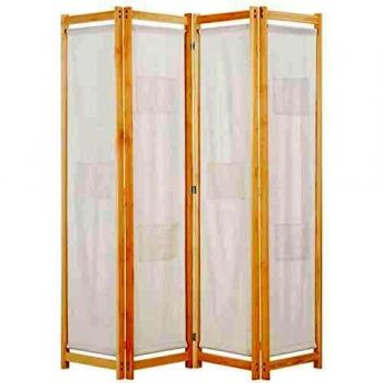 SengentoStyle Kamerscherm met 4 panelen 160x170x4 cm stof crème
