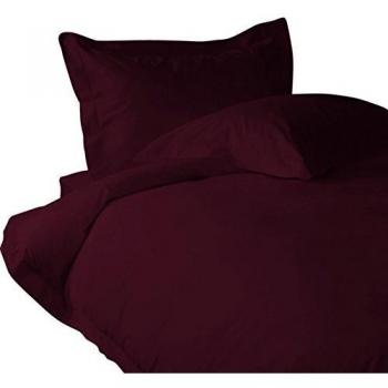 Juego de edredón + 1pc sábana bajera ajustable - -300 hilos vino emperador 100% algodón egipcio {20 Inche profundo} --- Suave sólido
