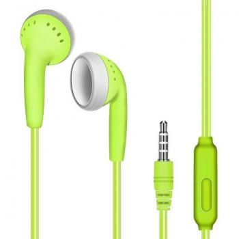 Auriculares internos planos deportivos 3.5mm con micrófono y graves para iPhone 5S, 6S y Samsung