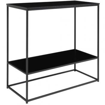 Epikasa Consola Vita, Metal, Tablero Aglomerado de Melamina, Negro, 36x80x80 cm