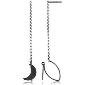 Córdoba Jewels | Pendientes en plata de ley 925 con diseño Luna Gancho Silver