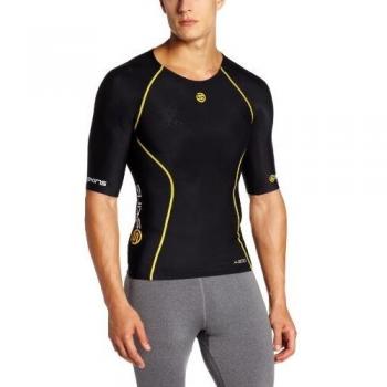 SKINS A200 Top Mangas Cortas Hombre Negro/Amarillo S