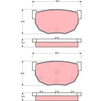 Juego de pastillas de freno TRW GDB306 con características de alta calidad, diseño optimizado para un rendimiento superior, compuesto de fricción avanzado para una excelente respuesta y durabilidad, fácil instalación y compatibilidad con diversos mod