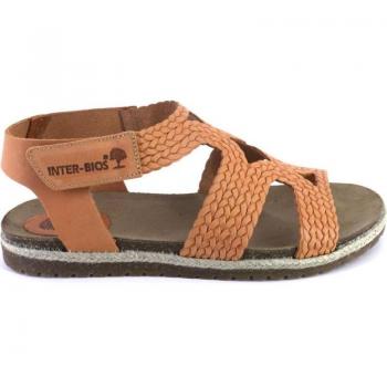 INTERBIOS 2200 Sandalias de mujer NOBUK con velcro naranja