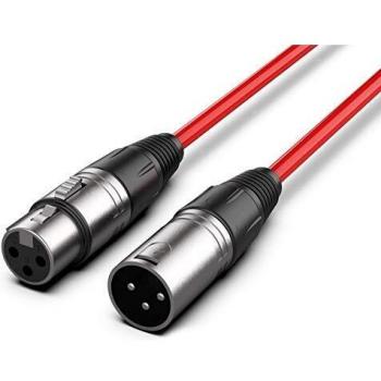 Audibax Silver Cable XLR Macho - XLR Hembra 6 Metros Rojo