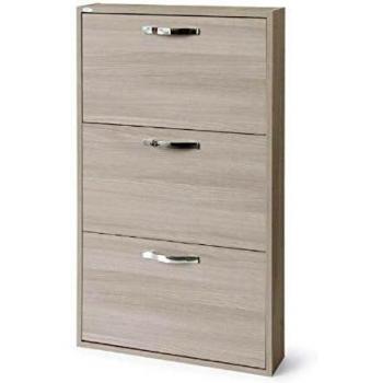 Zapatero Slim de Madera de Melamina con 3 Solapas en Olmo - 108x65x15 cm