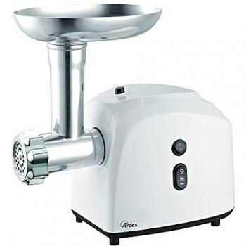 Picadora Eléctrica Ardes AR7440 250W con Cuchilla Estrella de Acero Inoxidable, Función Inversa y Accesorios para Embutidos y Kibbe, Color Blanco/Inox