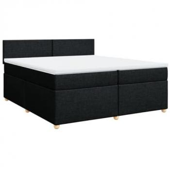 Cama box spring con colchón tela negro 200x200 cm Vidaxl 588131