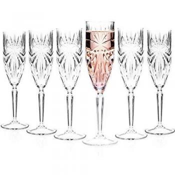 RCR 26327020006 Copas de champán de Cristal Oasis/Prosecco, Juego de 6, Caja Fuerte para lavavajillas, cumpleaños, nuevos propietarios, Eventos y Ocasiones