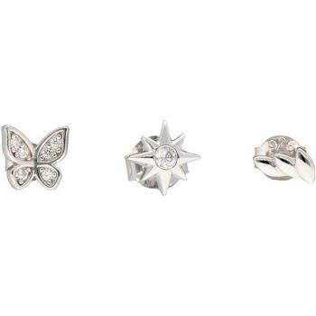 SET DE 3 PENDIENTES OKSILVER PLATA CON BAÑO DE RODIO 42-9002