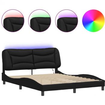 LED Black Queen Bed Frame without Mattress 152x203 cm