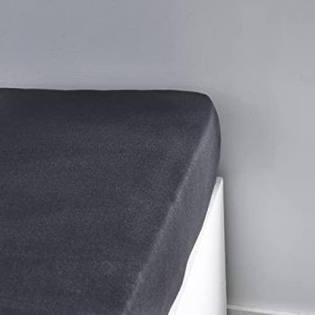 Sábana bajera ajustable de algodón jersey Esencial - Gris carbón - 140 x 190 cm
