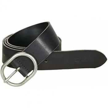 Levi's Cinturón de piel Calneva negro unisex con hebilla plateada