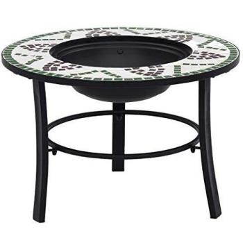 vidaXL Ceramic Mosaic Fire Pit 68 cm Green