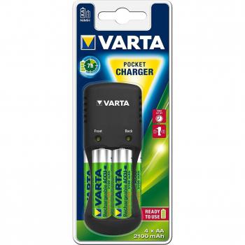 Cargador Varta Pocket con 4 pilas AA NiMH 2100mAh