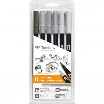Estuche 6 Rotuladores ABT Tombow Colores Grises