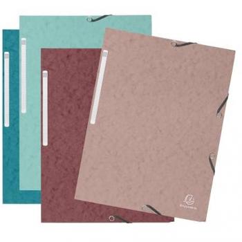 Carpeta Exacompta Skandi gomas cartón tres solapas Din A4 lote de 4 unidades colores surtidos 55270E