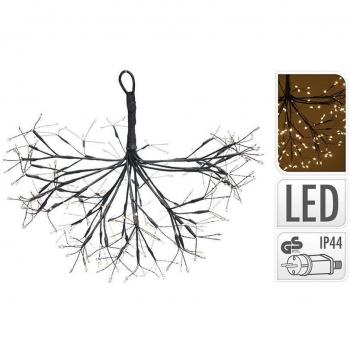 Ramas Decorativas LED 240 LEDs - Muérdago Eléctrico Blanco Cálido Ø36cm Interior/Exterior Impermeable Iluminación Navideña