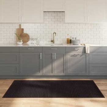 Alfombra rectangular de bambú marrón oscuro 100x200 cm