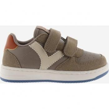 Zapatillas deportivas Victoria para niños con piezas de serraje al tono y tiras adherentes
