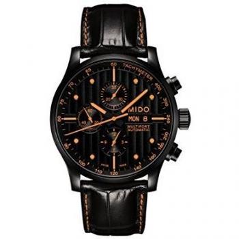 Mido Multifort Special Edition Men's Chronograph Watch with Black Dial and Leather Strap