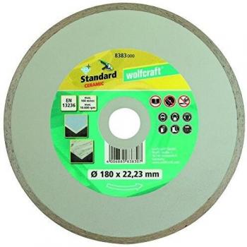 wolfcraft 8383000 8383000-1 Disco diamantado de tronzar Standard Ceramic, Cerrado el Borde, para amoladoras angulares diam. 180 x 22,23 mm, 180x22.2mm