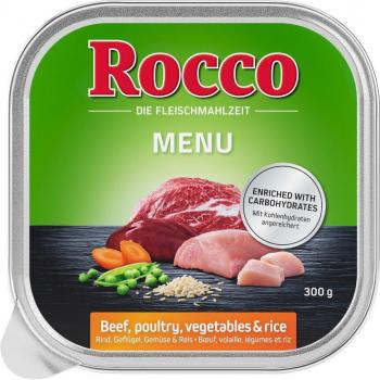 Rocco Menú en tarrinas 9 x 300 g - Vacuno con cordero, verduras y arroz
