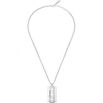 Collar de hombre Razorblade de acero plateado