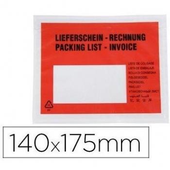 Q-Connect Sobre Autoadhesivo Portadocumentos Multilingue 165X130 Mm Ventana Izquierda -Paquete De 100 Unidades-