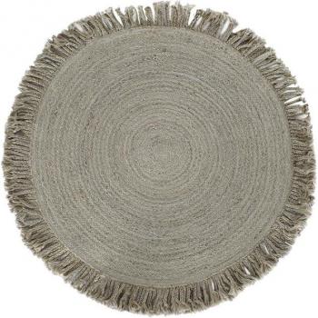 Alfombra de yute tejida a mano con diseño natural (120 x 120 cm)