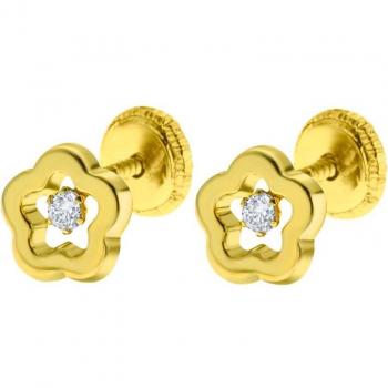 Pendientes Time Road LG00097/6 Flor de Oro 9k para Mujer/Infantil