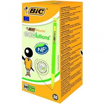 BIC 8877191 Matic ECOlutions 0,7 mm HB Portaminas - colores Surtidos, Caja de 50 unidades