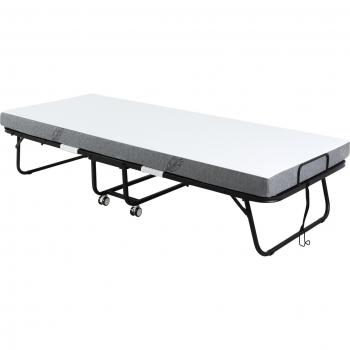 Cama Plegable con Colchón Individual y Ruedas