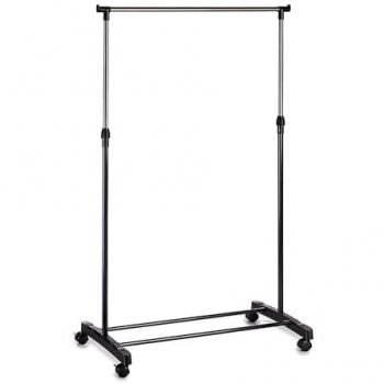 Perchero Burro Ajustable de Metal con Ruedas - Alto de 96 hasta 155 cm x Largo 75 cm x Ancho 44 cm - Burro Extensible para Ropa - Organizador para Dormitorio, Entrada,