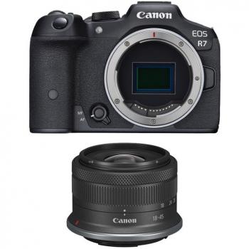 Cámara Mirrorless Canon EOS R7 32.5MP con Lente RF-S 18-45mm f/4.5-6.3 IS STM, WiFi y Bluetooth