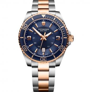 Victorinox Maverick Large 43mm Men's Dive Watch - Blue Dial, Silver/Rose Gold
