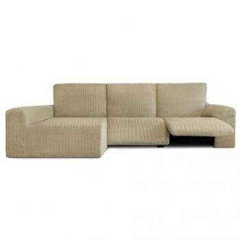Funda Chaise Longue Brazo Largo Izquierdo Bielástica Jaz Beige 180 x 120 x 360 cm