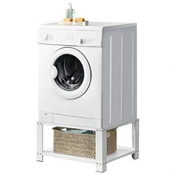 Pedestal para Lavadora Courtavon con Estante Inferior de Acero Blanco, Capacidad hasta 150 kg, Dimensiones 63 x 54 x 31 cm
