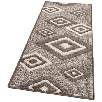 Alfombra de Cocina 3D Rombos Beige Antideslizante Suave 57x180 cm