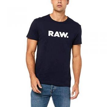 G-Star Raw Holorn Short Sleeve T-Shirt, Casual Cotton, Navy Blue, XXL