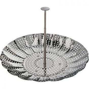 ORYX 5026025 Cesta Vaporera Acero Inoxidable, Plegable Ø 13,5/23 cm. Cocina Al Vapor, 50 W, 5.3 Cubic_Centimeters, 18/8 Stainless Steel, Multicolor