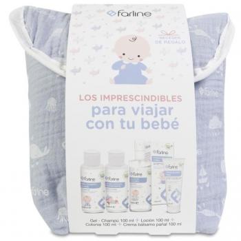 Farline Pack Neceser Viaje Bebé Gris y Azul