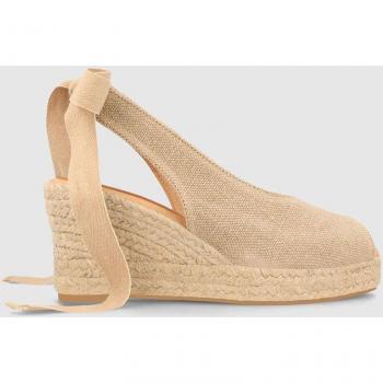 Alpargatas de mujer en lino beige con puntera abierta Lodi