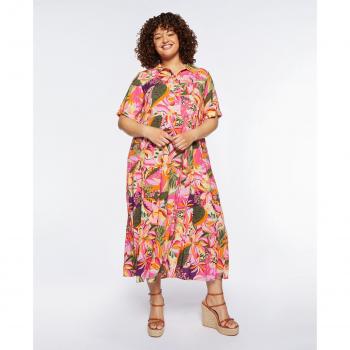 Vestido camisero largo de flores Fiorella Rubino con estampado floral