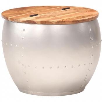 Mesa de centro de madera maciza de acacia 53x43 cm