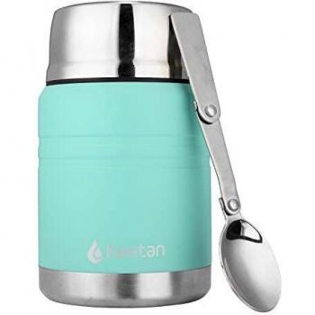 Keetan Termo para Comida, 500-750 ml, Taza Aislada de Acero Inoxidable para Alimentos y Bebidas, Termo Termico para Niños y Adultos con una Cuchara Plegable