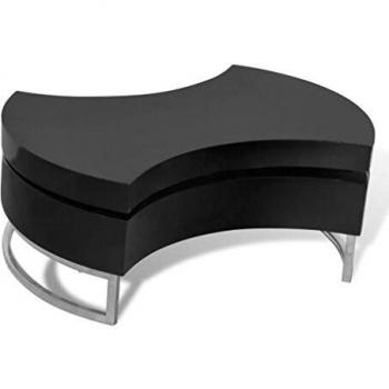 vidaXL Coffee Table Shape-Adjustable High Gloss Black