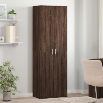 Armario aparador alto de madera multicapa marrón roble 60x35x180 cm
