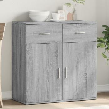 Aparador de madera de ingeniería gris Sonoma 79x38x80 cm Vidaxl