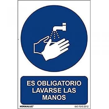 Normaluz RD20028 - Señal Es Obligatorio Lavarse Las Manos, PVC Glasspack, 0.7 mm, 21 x 30 cm
